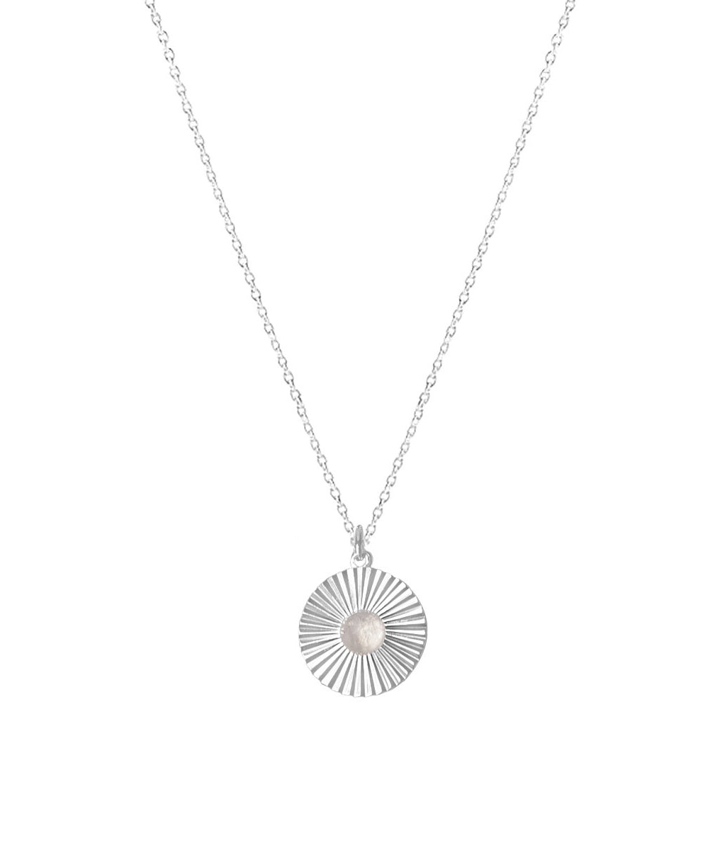 Collier chaîne et pastille striée Labradorite Argent 925 - 2