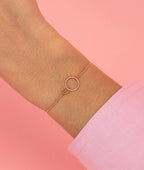 Bracelet chaîne anneaux fins entrelacés Plaqué or rose - 1