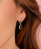 Boucles d'oreilles créoles et Onyx Argent 925 - 1
