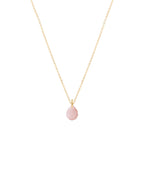 Collier chaîne et Quartz rose suspendu Plaqué or - 2