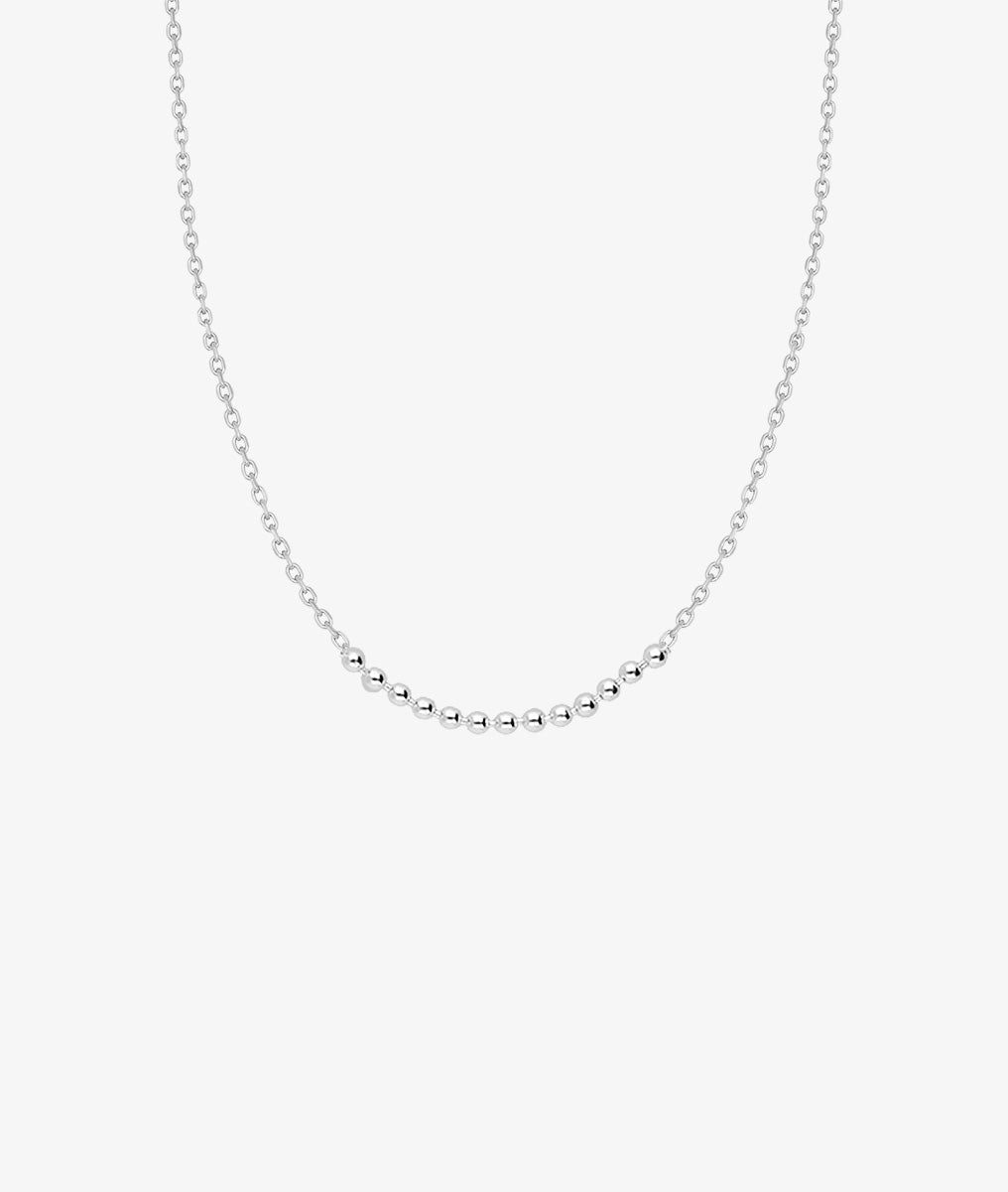 Collier chaîne barrette de perles Argent 925 - 2