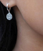 Boucles d'oreilles créoles et pastille texturée Argent 925 - 1