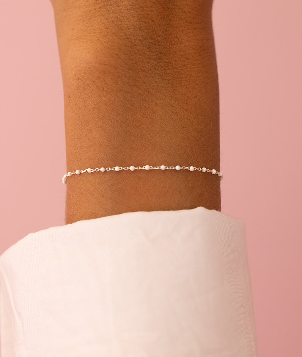 Bracelet chaînette et mini perles Argent 925 - 1