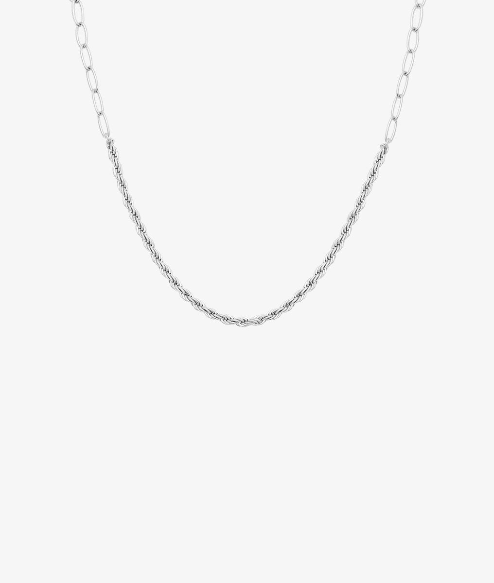 Collier grands maillons et chaîne torsadée Argent 925 - 2