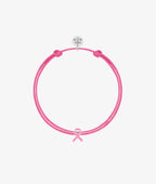 Bracelet cordon médaille ruban Octobre Rose Argent 925 - 2