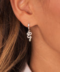 Boucles d'oreilles créoles et serpents zircons Argent 925 - 1