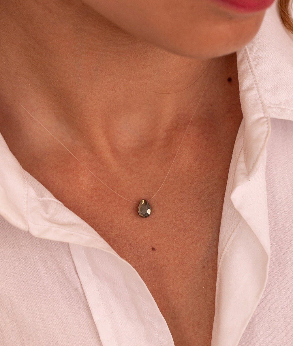 Collier goutte Pyrite Argent 925 - 1
