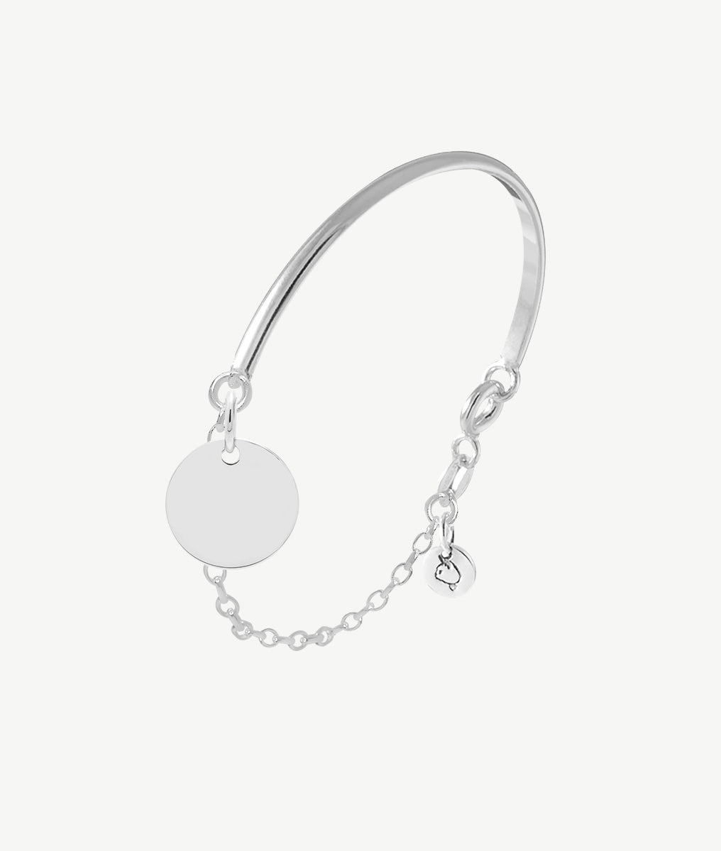 Demi jonc chaînette médaille Argent 925 - 1