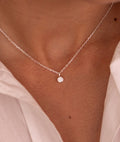 Collier chaîne et pendentif solitaire zircon Argent 925 - 1
