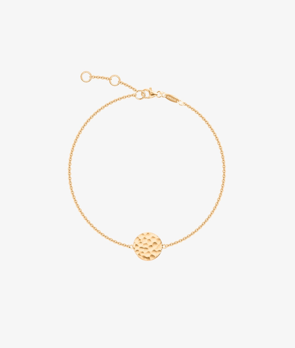 Bracelet chaînette pastille martelée Plaqué or - 2