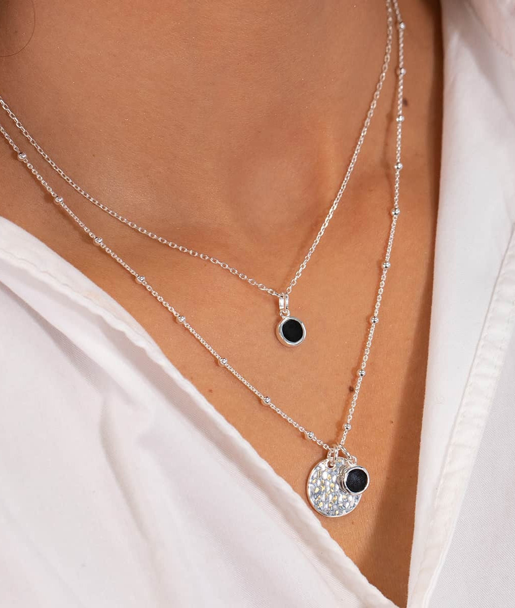 Médaille sertie Agate noire Argent 925 - 2