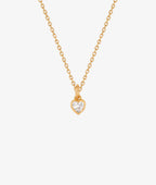 Collier chaîne et petit coeur zircon Plaqué or - 2