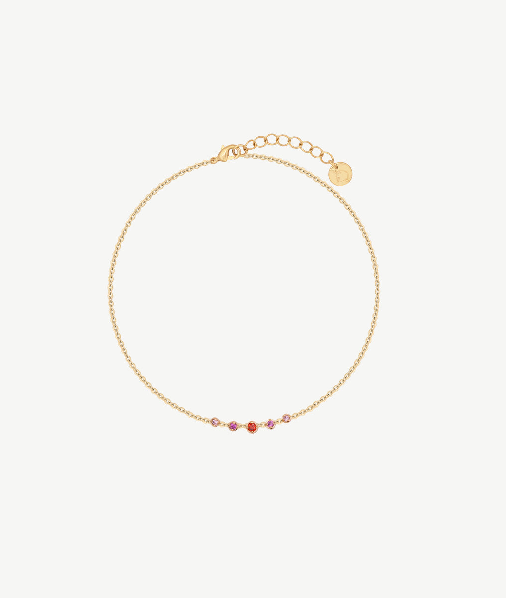 Bracelet chaîne barrette de zircons dégradés Plaqué or - 2