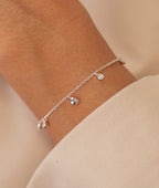 Bracelet gouttes et zircons suspendus Argent 925 - 1