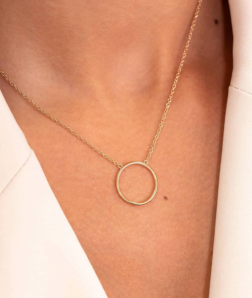 Collier chaîne petit anneau Plaqué or - 1