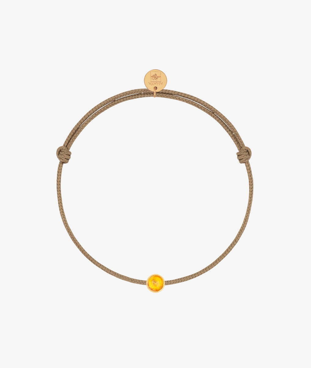 Bracelet cordon pierre de naissance pour homme Plaqué or - 2