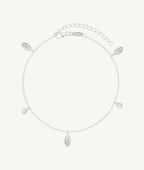 Chaîne de cheville coquillages suspendus et zircons Argent 925 - 2