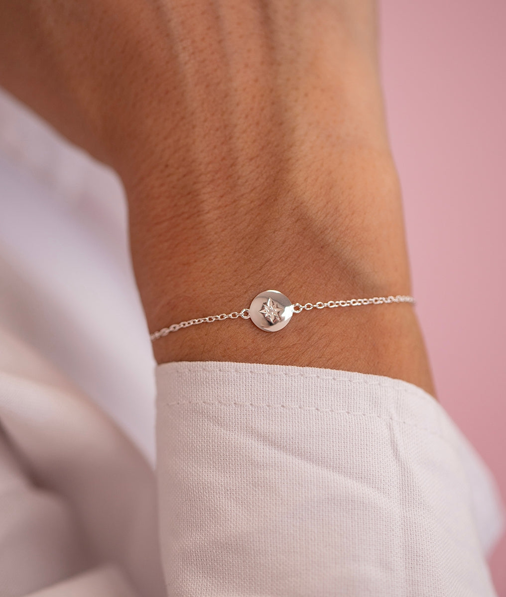 Bracelet chaînette et étoile scintillante Argent 925 - 1