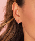 Boucles d'oreilles rectangle texturé et chaîne Argent 925 - 1