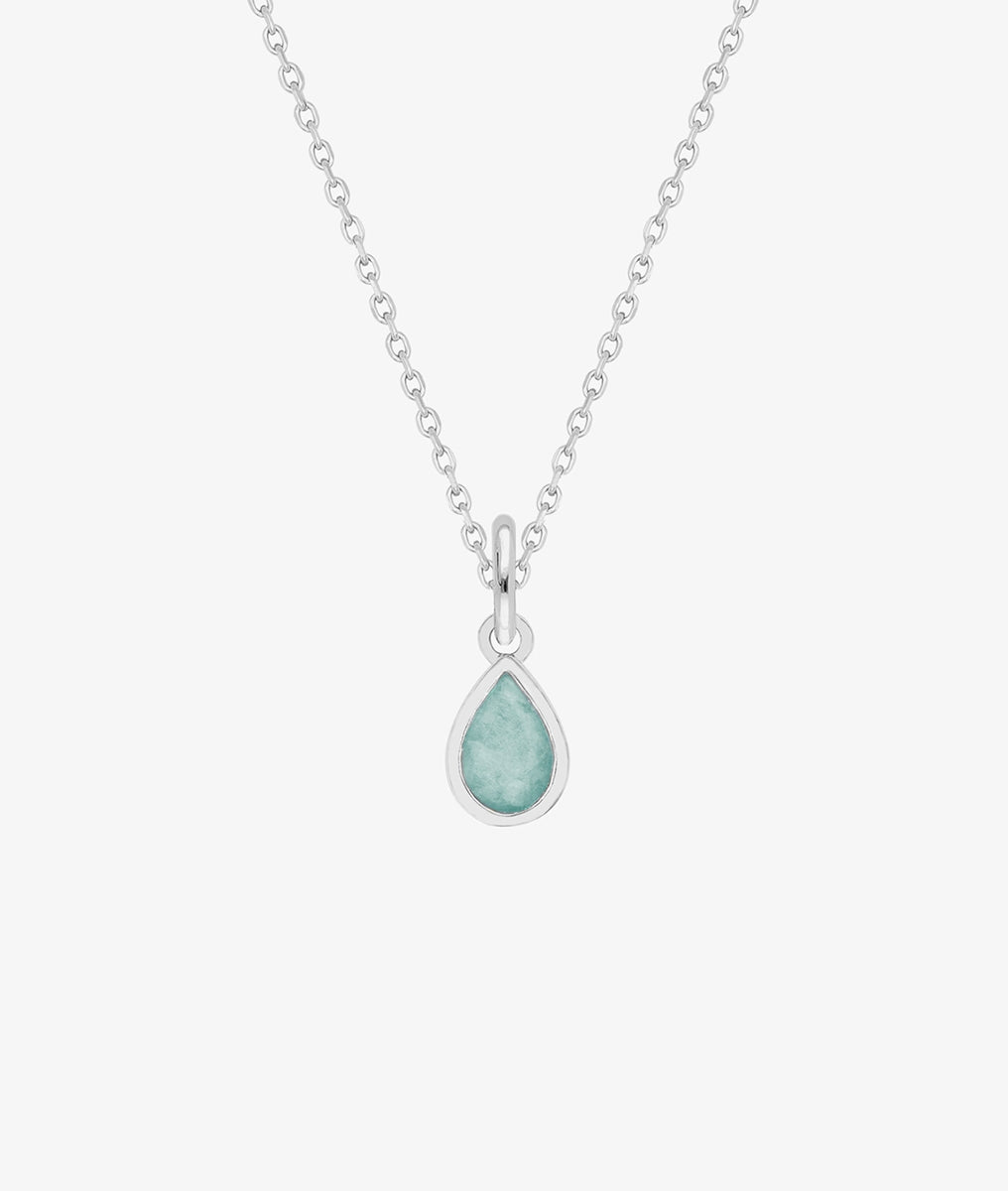 Collier chaîne et pendentif goutte Amazonite Argent 925 - 2