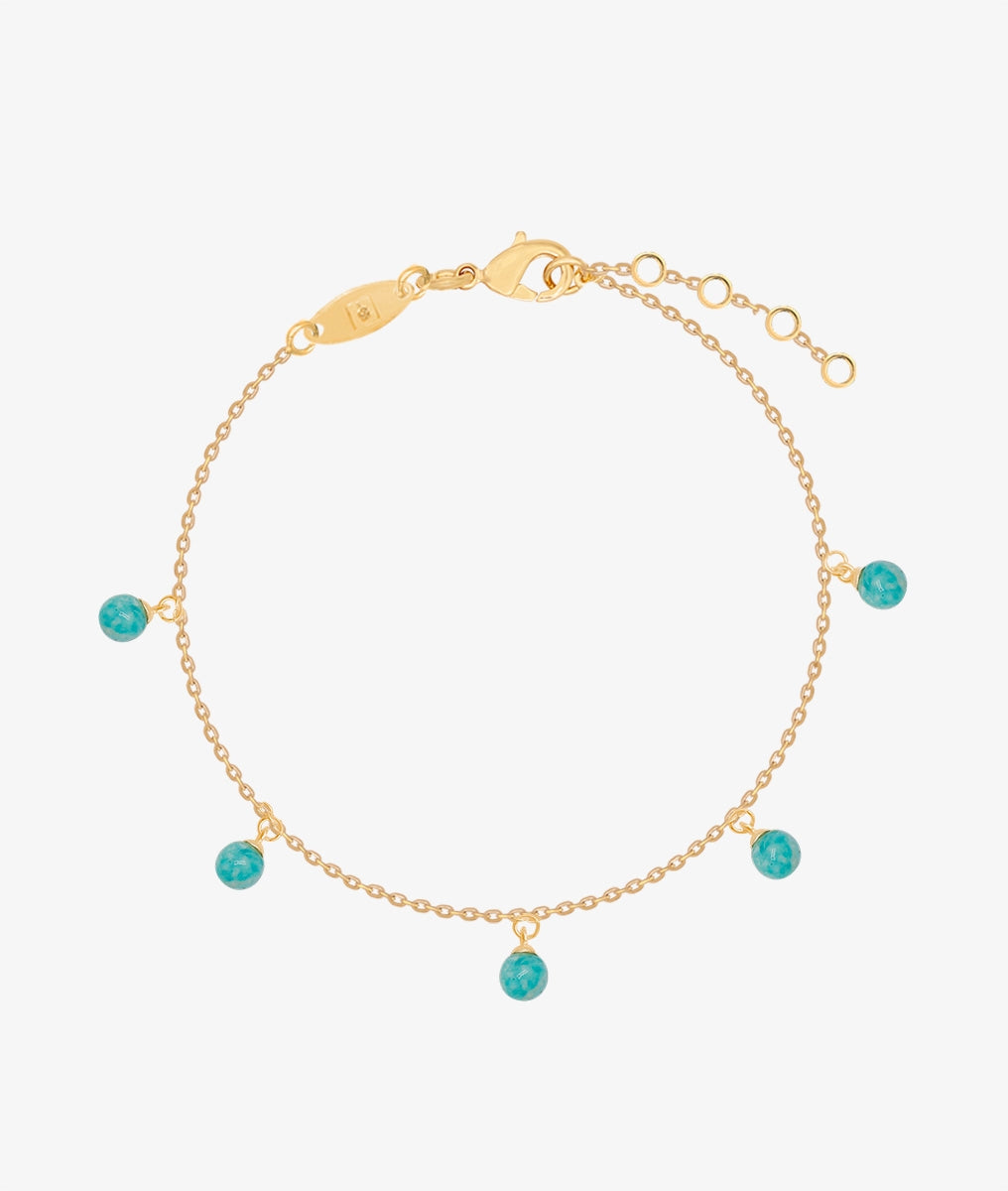 Bracelet chaîne et perles Amazonite Plaqué or - 2