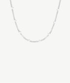 Collier chaîne et perles émail blanc Argent 925 - 2