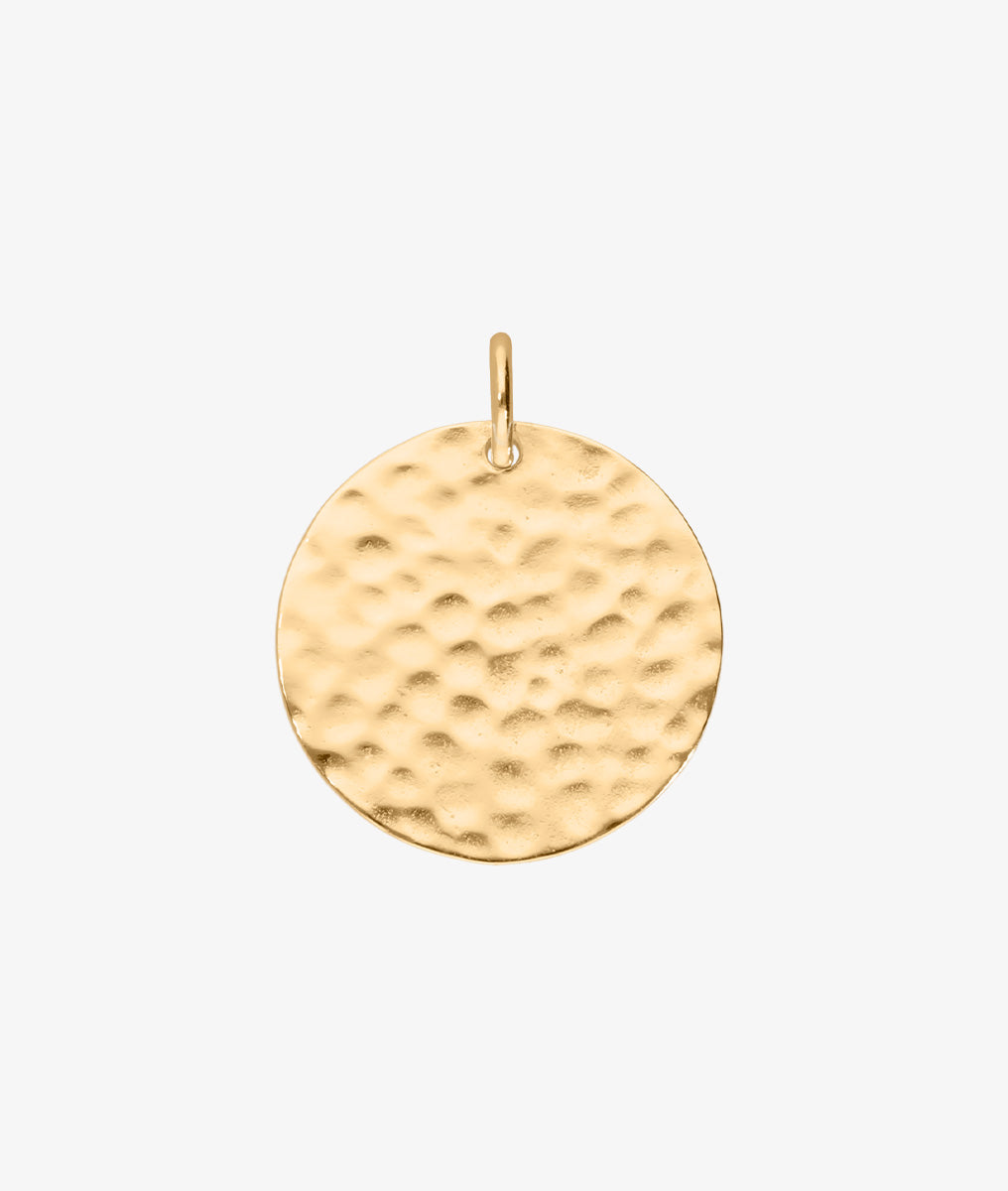 Grande médaille martelée 2 cm Plaqué or - 1