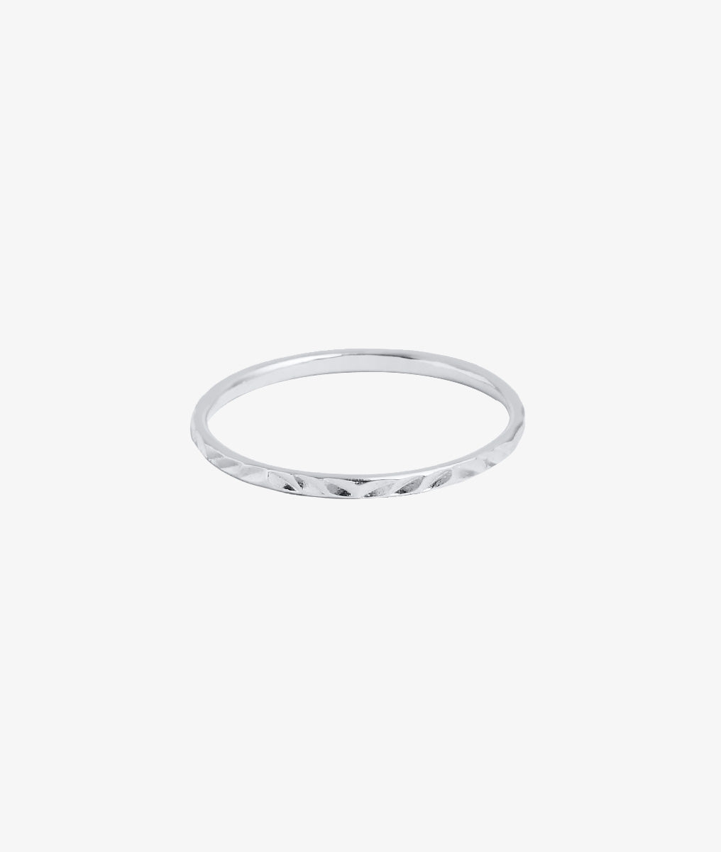 Bague fine alliance ciselée Argent 925 - 2