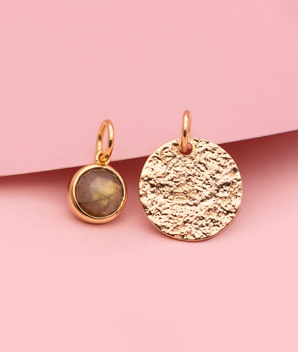 Duo de charms Maya et Labradorite Plaqué or - 1