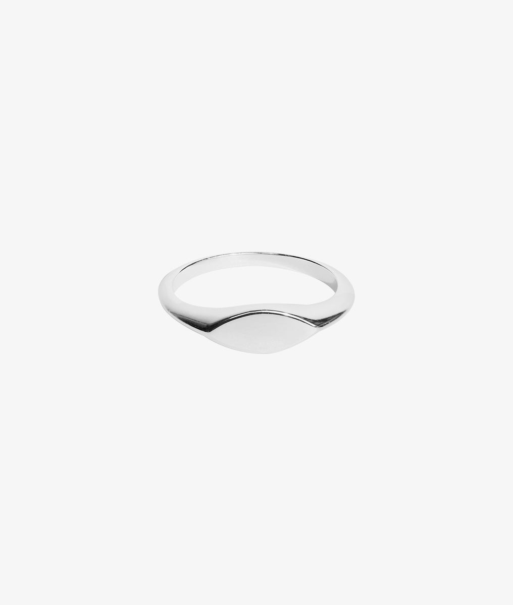 Bague fine chevalière ovale Argent 925 - 2