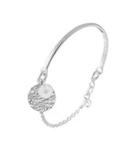 Demi jonc chaînette médailles Maya et étoile scintillante Argent 925 - 2