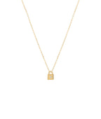 Collier chaîne et médaille cadenas goutte Plaqué or - 2