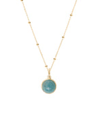 Collier chaîne perlée pastille Amazonite Plaqué or - 2