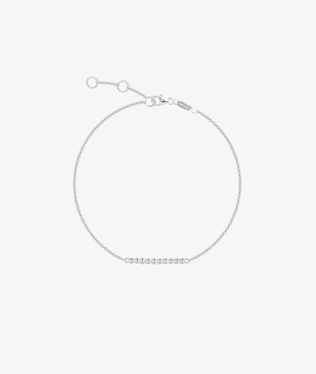 Bracelet chaîne barrette de perles Argent 925 - 2