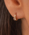 Boucles d'oreilles créoles goutte zircon Plaqué or - 1