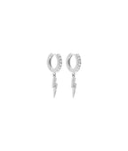 Boucles d'oreilles créoles zircons et éclairs Argent 925 - 2