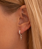 Boucles d'oreilles créoles zircons et éclairs Argent 925 - 1