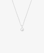 Collier chaine maille carrée facettée et médaille solitaire zircon Argent 925 - 2