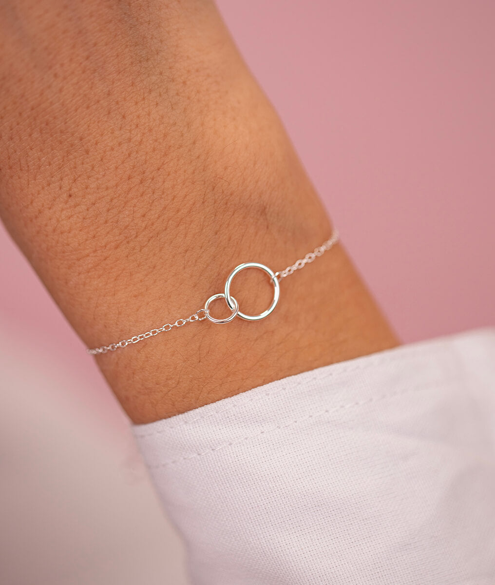 Bracelet chaîne anneaux fins entrelacés Argent 925 - 1