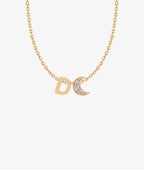 Collier chaîne charm symbole et initiale Plaqué or - 2