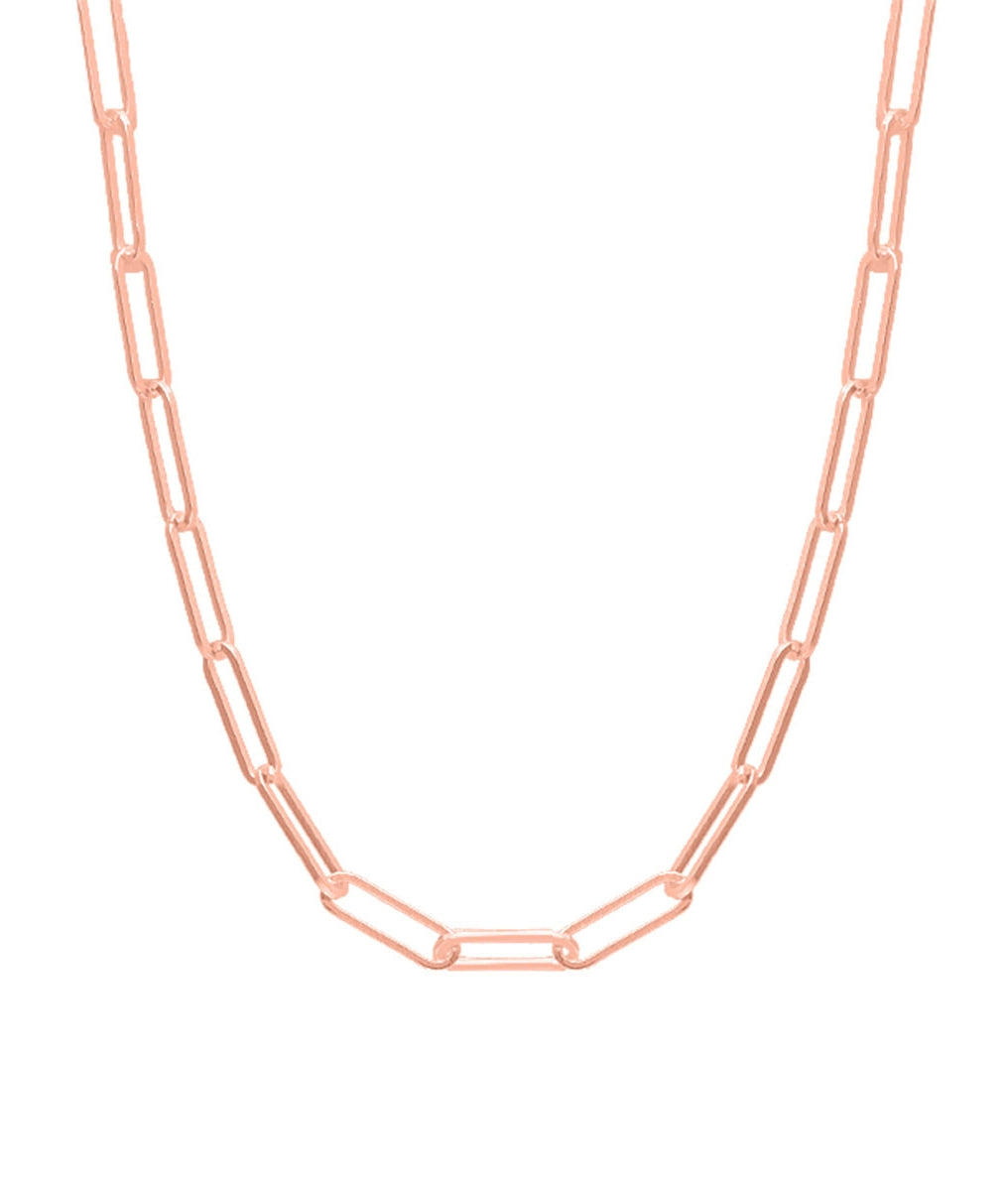 Collier chaîne grands maillons épais Plaqué or rose - 2
