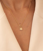 Collier chaîne et médaille cadenas goutte Plaqué or - 1