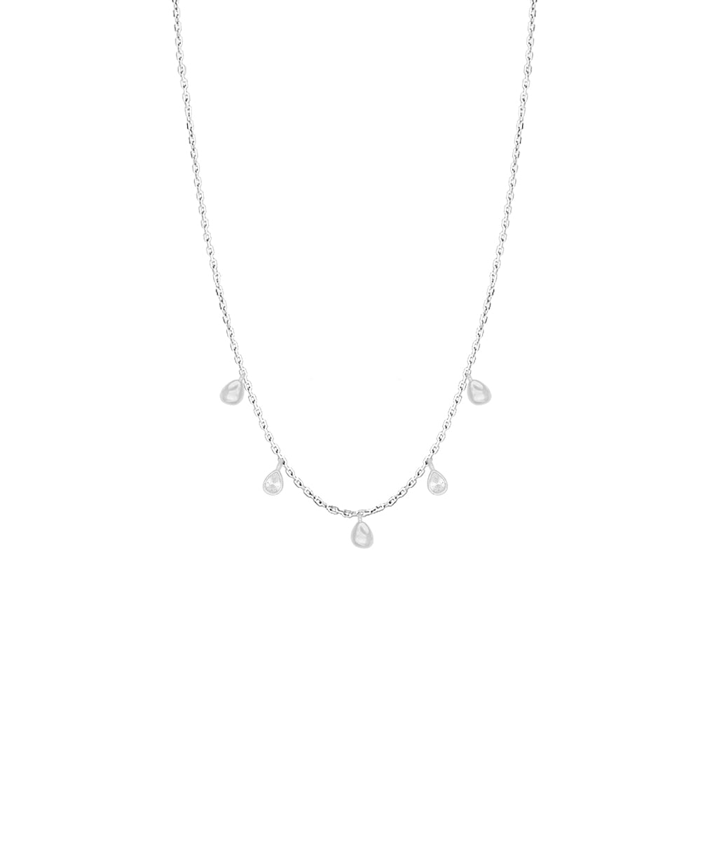 Collier gouttes et zircons suspendus Argent 925 - 2