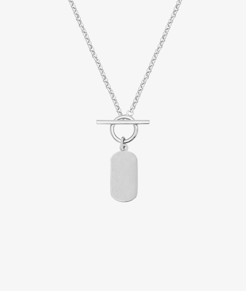 Collier chaîne fermoir et médaille ovale Argent 925 - 2