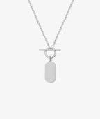 Collier chaîne fermoir et médaille ovale Argent 925 - 2