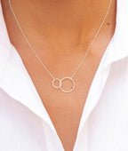 Collier deux anneaux fins Argent 925 - 1
