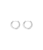 Boucles d'oreilles petites créoles lisses Argent 925 - 2