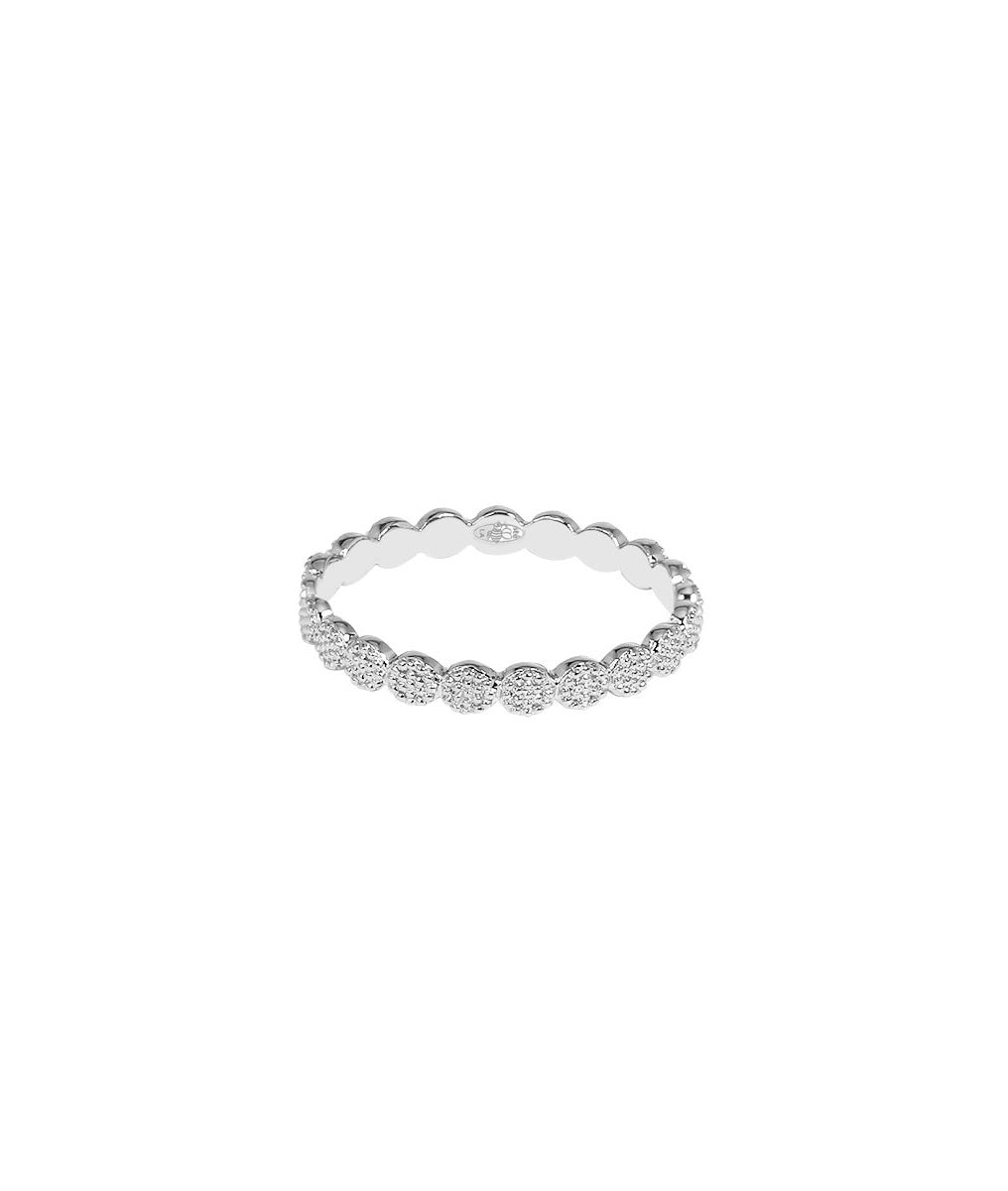 Bague fine feston texturée Argent 925 - 2