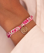Bracelet liberty et médaille Céleste astres et zircons Plaqué or - 1