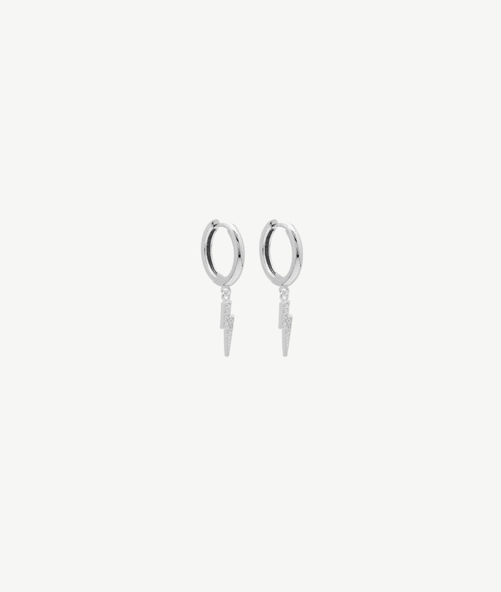 Boucles d'oreilles créoles et éclairs Argent 925 - 2